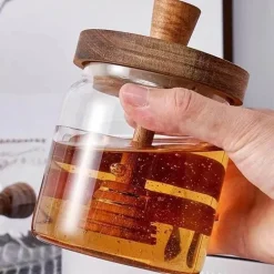 Rustikales Honigglas - Honigbehälter im Vintage-Stil