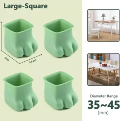 Rutschfeste Möbelbeinabdeckungen für Katzenpfoten – 4er-Pack Schutzpolster