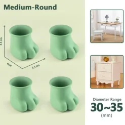 Rutschfeste Möbelbeinabdeckungen für Katzenpfoten – 4er-Pack Schutzpolster