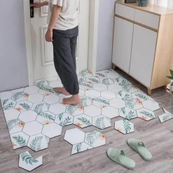 Rutschfeste nordische Sechseck-Fußmatte – staubdichte Eingangsmatte