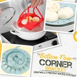 Rutschfester Dampfkorb – Dampfgareinsatz zum Kochen in der Küche