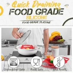 Rutschfester Dampfkorb – Dampfgareinsatz zum Kochen in der Küche