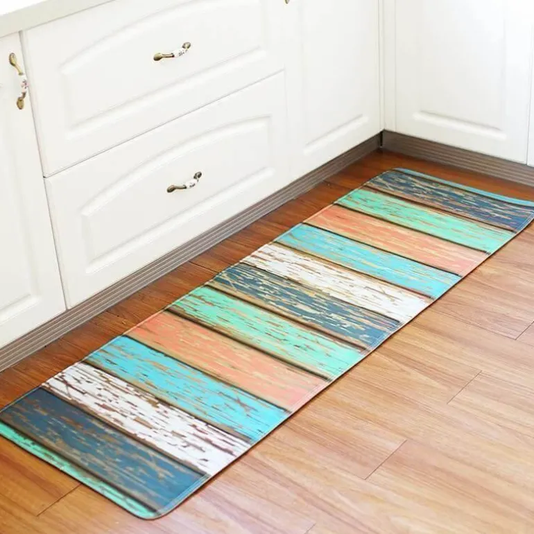 Rutschfester Vintage-Teppich in Holzoptik – süße dekorative Matte