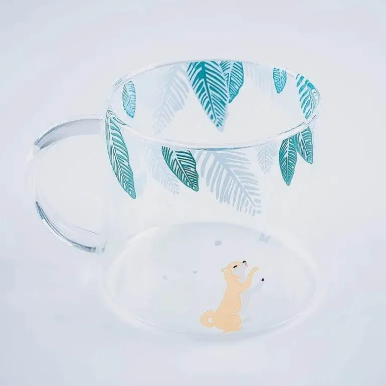 Sakura Glas Kaffeetasse Katze Hirsch Kaninchen Teetasse Maid Trinkgeschirr