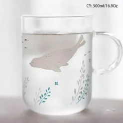 Sakura Glas Kaffeetasse Katze Hirsch Kaninchen Teetasse Maid Trinkgeschirr