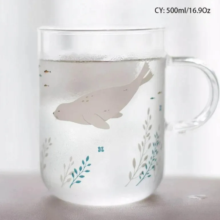 Sakura Glas Kaffeetasse Katze Hirsch Kaninchen Teetasse Maid Trinkgeschirr