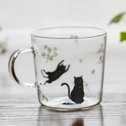 Sakura Glas Kaffeetasse Katze Hirsch Kaninchen Teetasse Maid Trinkgeschirr