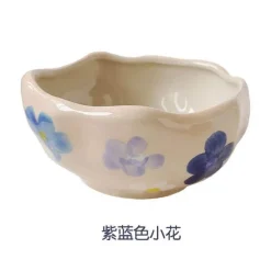 Salatschüssel-Set aus Keramik – 135 oz, schönes Unterglasur-Design