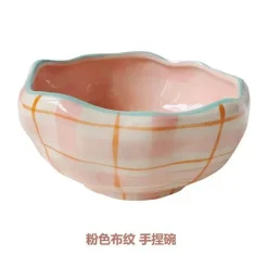 Salatschüssel-Set aus Keramik – 135 oz, schönes Unterglasur-Design