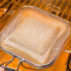 Sandwichgrill aus Edelstahl – Kochwerkzeug aus Netz