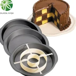 Schachbrett-Kuchenform-Set – 3 antihaftbeschichtete Backformen für Schichtkuchen
