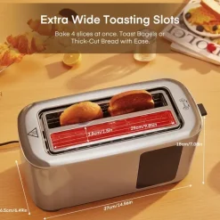 4-Scheiben-Toaster – Touchscreen-Steuerung, extrabreite Schlitze