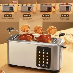 4-Scheiben-Toaster – Touchscreen-Steuerung, extrabreite Schlitze