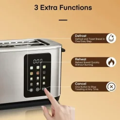 4-Scheiben-Toaster – Touchscreen-Steuerung, extrabreite Schlitze
