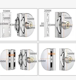 Schiebetürschloss aus Edelstahl - Sicherheitsglastürschloss