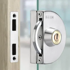 Schiebetürschloss aus Edelstahl - Sicherheitsglastürschloss