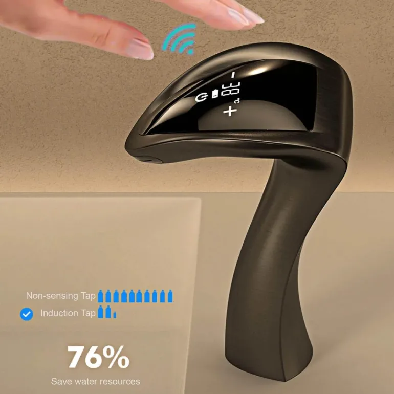 Schlangenförmiger LED-Wasserhahn - Intelligente Badezimmer-Küchenarmatur mit Touch-Steuerung