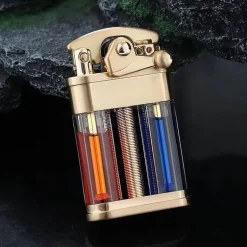 Schlankes Metallfeuerzeug – Elegantes Retro-Design