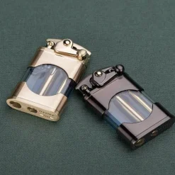 Schlankes Metallfeuerzeug – Elegantes Retro-Design