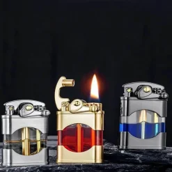 Schlankes Metallfeuerzeug – Elegantes Retro-Design