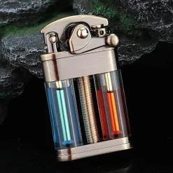 Schlankes Metallfeuerzeug – Elegantes Retro-Design