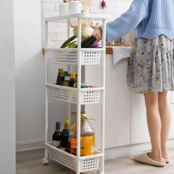 Schmales Küchenregal – platzsparender, beweglicher Organizer