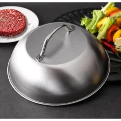 Schmelzkuppel aus Edelstahl – perfekt zum Braten von Burgern und Käse