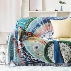 Schmetterling Pfau Strick Sofa Decke Abdeckung-SingleDouble Sofa Protector