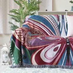 Schmetterling Pfau Strick Sofa Decke Abdeckung-SingleDouble Sofa Protector