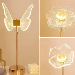 Schmetterlingsblumen-Tischlampe – dekorative Akzentbeleuchtung