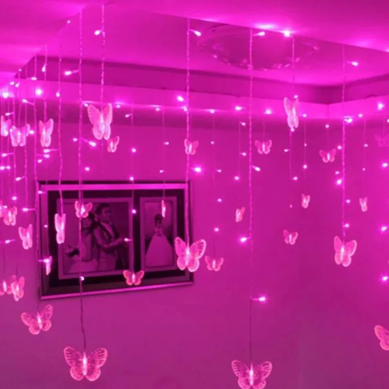 Schmetterlings-LED-Vorhanglichter - Dekorative Lichterketten