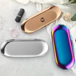 Schmucktablett aus Edelstahl – Schreibtisch-Organizerplatte