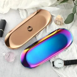 Schmucktablett aus Edelstahl – Schreibtisch-Organizerplatte