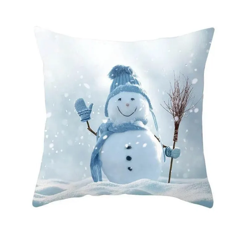 Schneemann Kissenbezug - Winter Weihnachtsdekoration