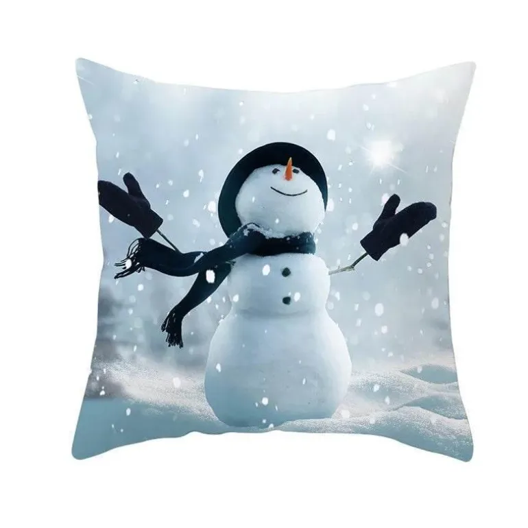 Schneemann Kissenbezug - Winter Weihnachtsdekoration