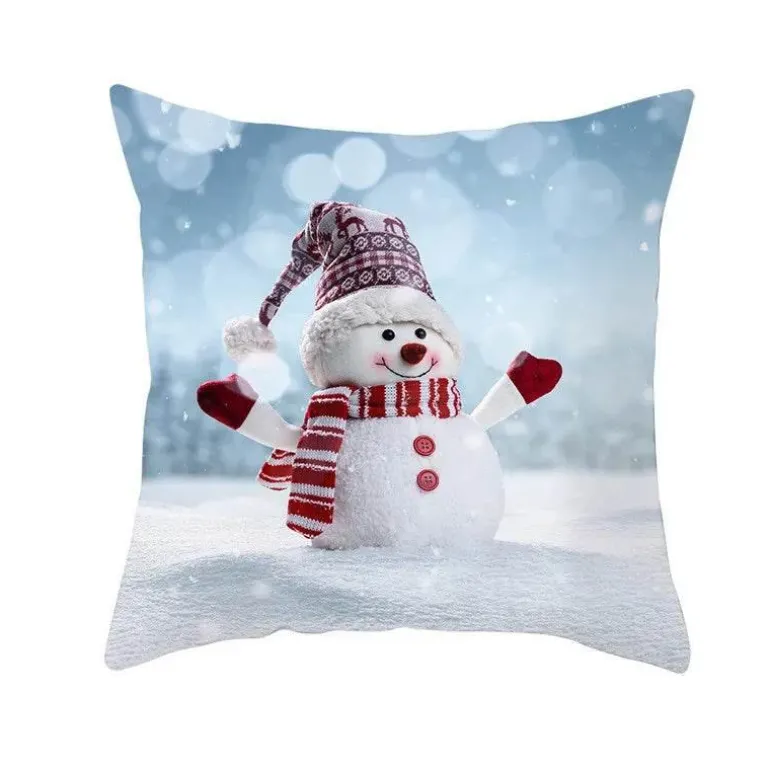 Schneemann Kissenbezug - Winter Weihnachtsdekoration