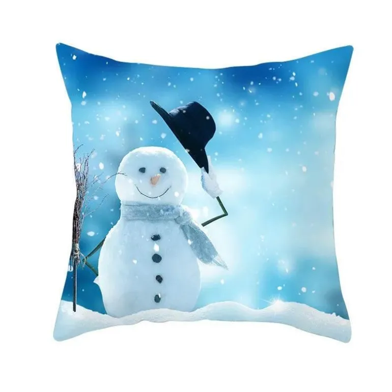 Schneemann Kissenbezug - Winter Weihnachtsdekoration