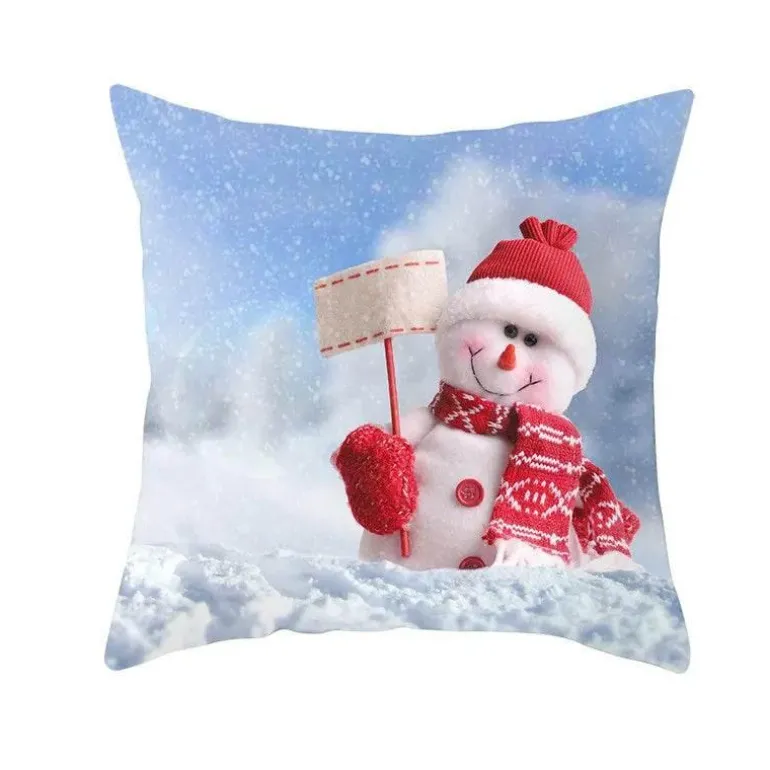 Schneemann Kissenbezug - Winter Weihnachtsdekoration