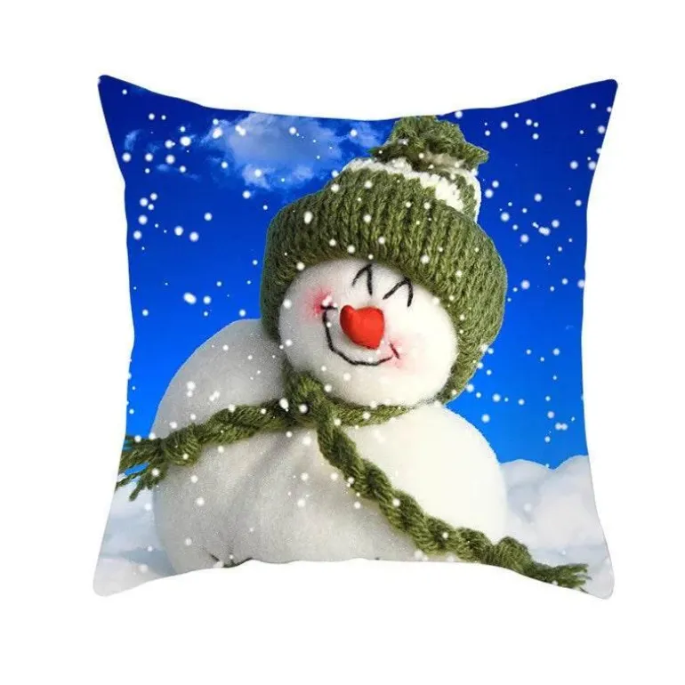 Schneemann Kissenbezug - Winter Weihnachtsdekoration