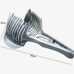 Schneidehalter für Gemüse und Obst aus Edelstahl