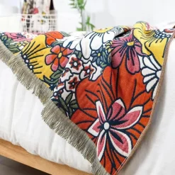 Schnelltrocknendes Badetuch aus Gaze mit Blumenmotiv, 80 x 160 cm, saugfähig, weich