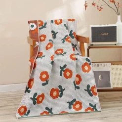 Schnelltrocknendes, mehrlagiges Gaze-Badetuch – saugfähig, 80 x 160 cm, für Zuhause, Strand, Spa