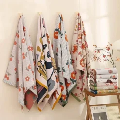 Schnelltrocknendes, mehrlagiges Gaze-Badetuch – saugfähig, 80 x 160 cm, für Zuhause, Strand, Spa