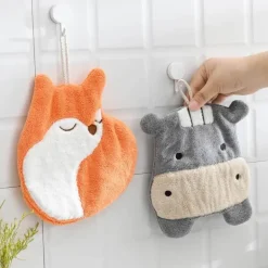 Schnelltrocknendes Mikrofasertuch mit Cartoon-Tiermotiv – Korallensamt-Frotteetuch
