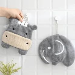 Schnelltrocknendes Mikrofasertuch mit Cartoon-Tiermotiv – Korallensamt-Frotteetuch