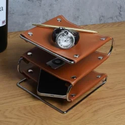 Schreibtisch-Organizer aus Leder – Büroaufbewahrung im Oxford-Stil