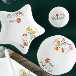 Schüssel- und Tellerset aus Bone China – Elegantes Essgeschirr für Reisnudeln