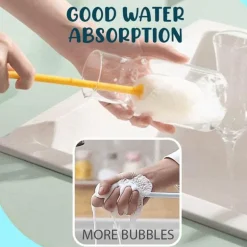 Schwammbürste mit langem Griff – Vertikales Reinigungswerkzeug für schwer erreichbare Bereiche