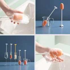 Schwammbürste mit langem Griff – Vertikales Reinigungswerkzeug für schwer erreichbare Bereiche