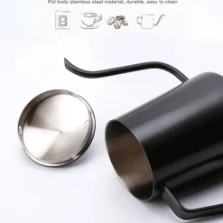 Schwanenhalskessel aus Edelstahl – 600 ml Übergießkanne für Kaffee und Tee